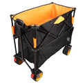 Big Large Capacity Folding Cart Extra Long Extender Wagon Cart Folding Wagon Garden Shopping Beach Cart Black Orange Black Garden & Outdoor Iron,Oxford Fabric