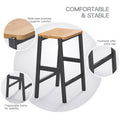 3 Pcs Dining Table Set Rustic Retro Breakfast Table Dining Stools Rubberwood For 2 With Two Open Shelves For Small Space Kitchen Dining Room W69165661 Black Rubber Wood