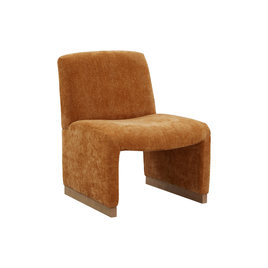 Comfy Accent Chair, Upholstered Slipper Chair, Armless Chair With Wood Legs And Soft Fabric For Living Room, Bedroom, Orange Orange Foam Wood Fabric