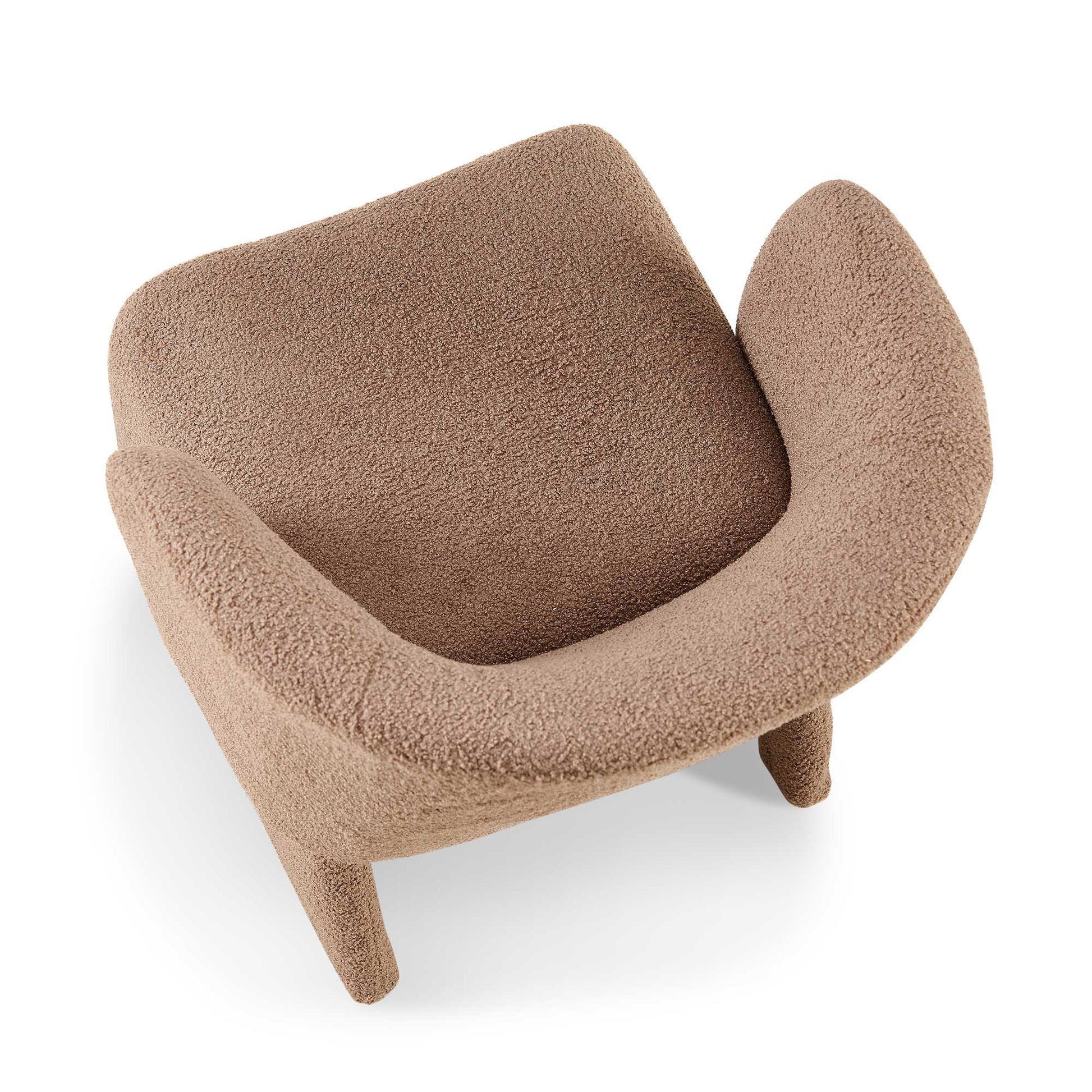 Modern Accent Chair Brown Single Sofa Chair,Upholstered Side Chair Teddy Comfy Chair For Dining Room Bedroom Living Room Reception Brown 1Pc Brown Primary Living Space Modern Foam Teddy