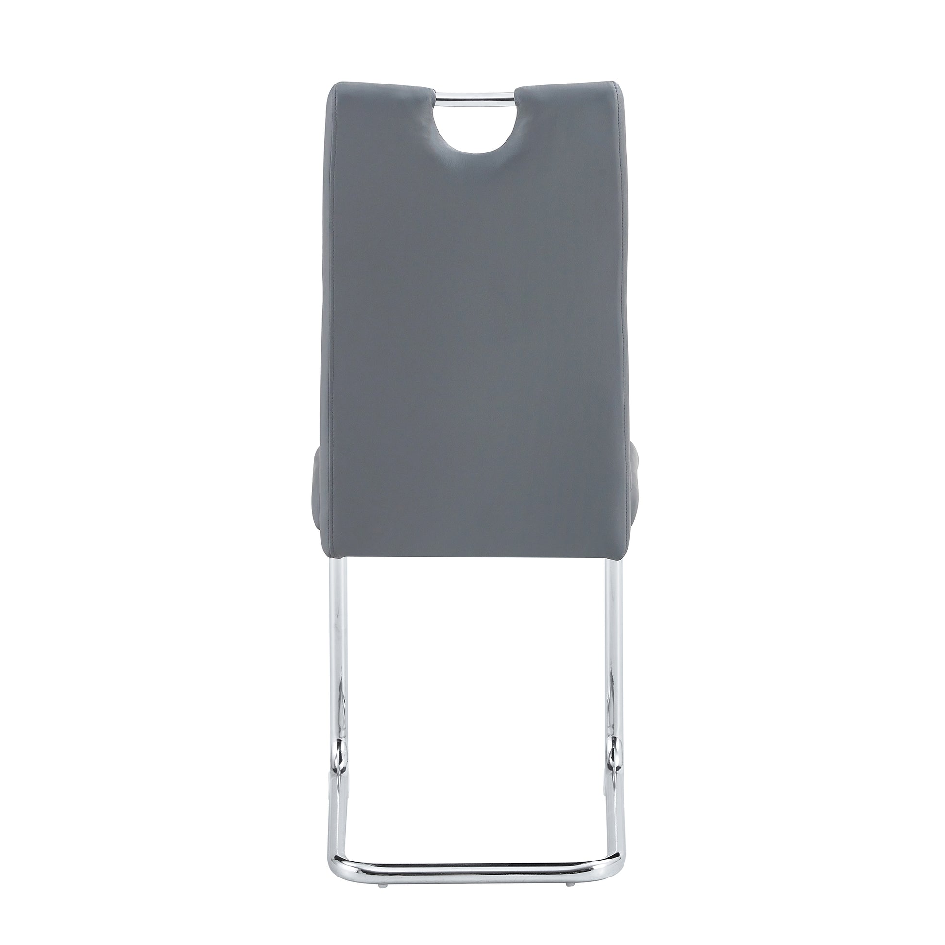 Dining Table Set For 4 6, 5 Piece Dining Table Set, Faux Wood Table Top And Modern Design Mdf Base With 4 Pu Leather Ergonomic Dining Chairs Metal Grey Modern Mdf Metal