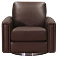 Hayward Swivel Leather Chair Chestnut Memory Foam Genuine Leather