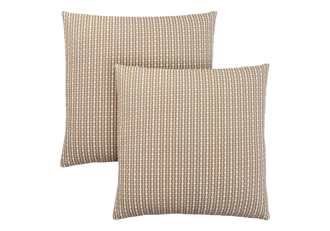 Pillows, Set Of 2, 18 X 18 Square, Insert Included, Decorative Throw, Accent, Sofa, Couch, Bedroom, Brown Hypoallergenic Polyester, Modern Taupe Polyester Polyester