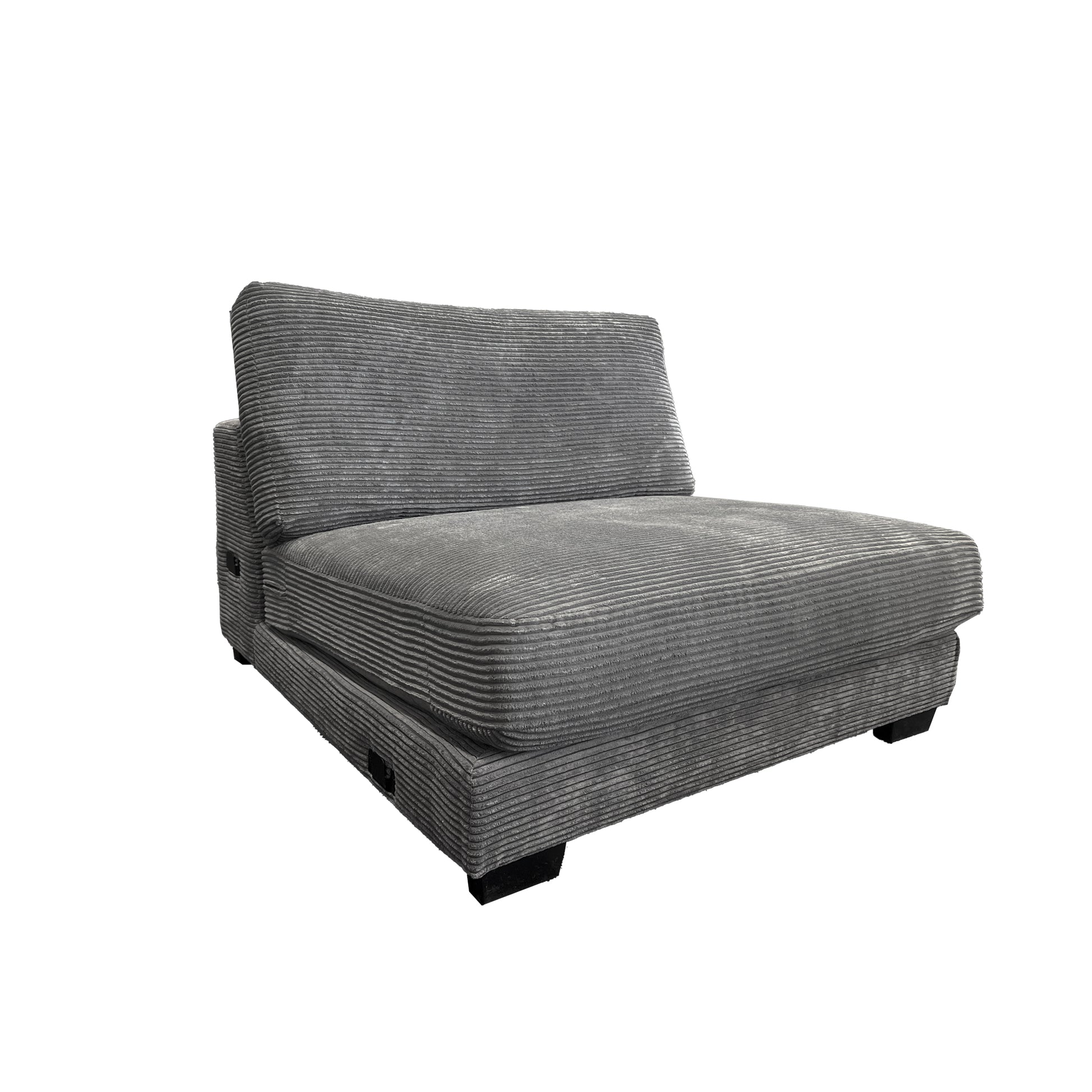 Bella Grey Corduroy Left Facing 3 Piece Sectional Grey Wood Corduroy 4 Seat