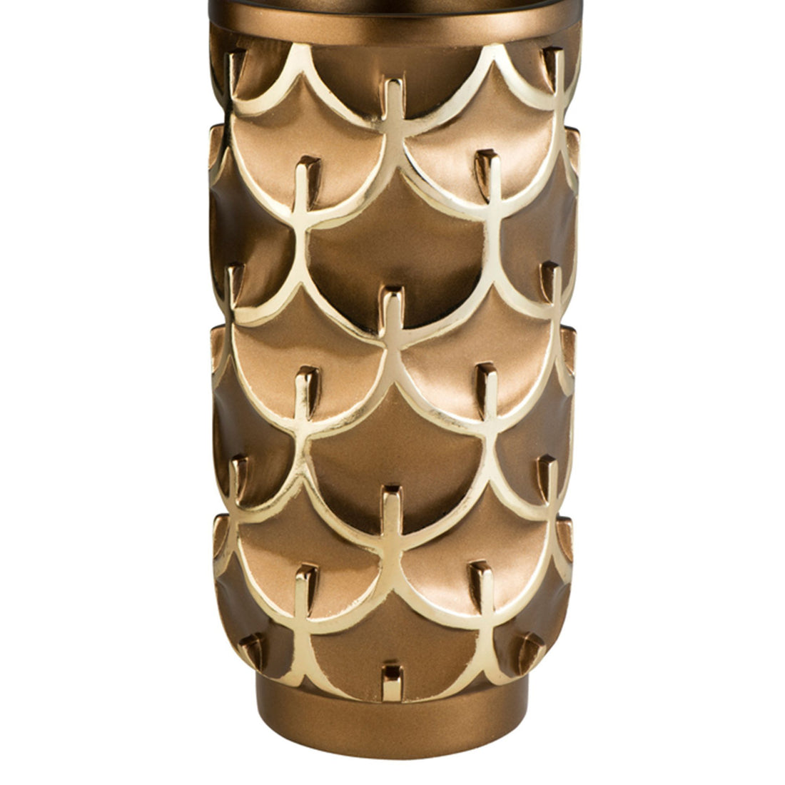 14.25" Tall Polyresin Decorative Vase "Mystic Owl", Golden Finish Gold Polyresin