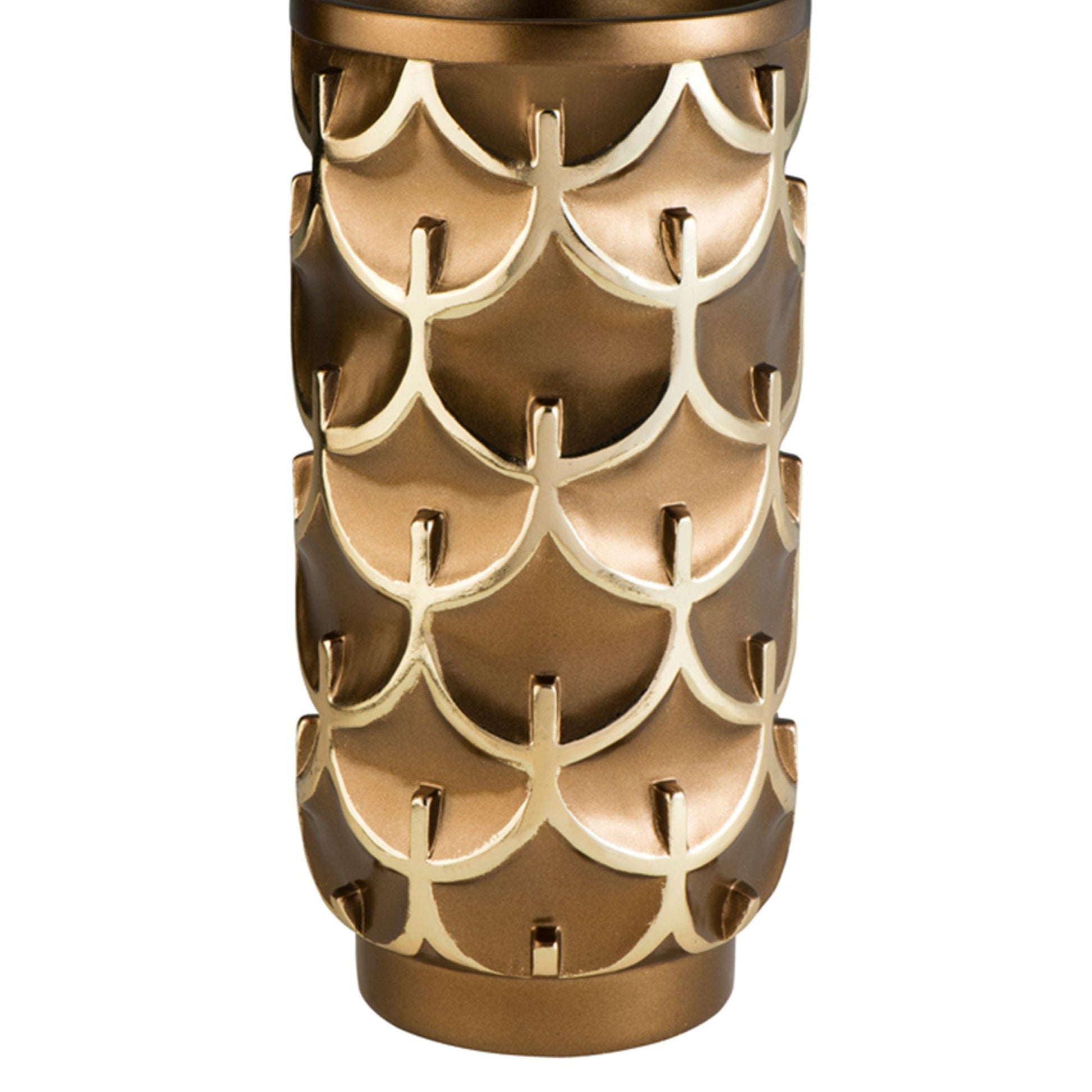 14.25" Tall Polyresin Decorative Vase "Mystic Owl", Golden Finish Gold Polyresin