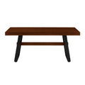 Modern Industrial Metal And Wood Large Dining Table Dark Walnut Dark Brown Mdf Mdf