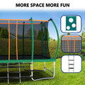 8X14Ft Outdoor Square Trampolines For Kids Adults Long Rectangular Tumbling Trampoline Green Metal