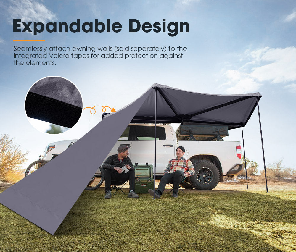 San Hima 270 Degree Free Standing Awning 600D Double Ripstop Oxford 4X4 Upf50 Dark Gray Fabric Metal