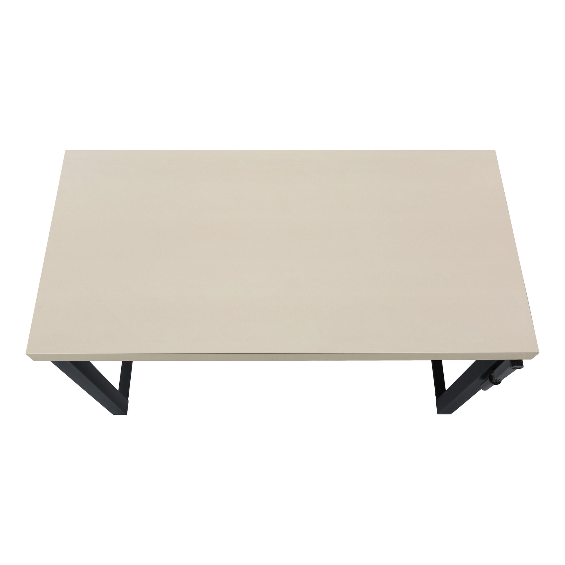 Computer Desk, Home Office, Standing, Adjustable, 48"L, Work, Laptop, Beige Laminate, Black Metal, Contemporary, Modern Taupe Particle Board