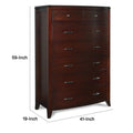 Wooden Seven Drawer Chest With Tapered Feet, Cinnamon Brown Brown Wood Metal