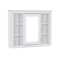 35'' X 27.5'' Medicine Cabinet, Wall Mounted Bathroom Storage Cabinet, Modern Bathroom Wall Cabinet With Mirror, Mirror Cabinet With 6 Open Shelves Not Include Bathroom Vanity White 1 5 Mirror