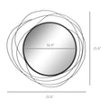 Homcom Metal Wall Art Modern Mirror Decor Home Hanging Wall Sculptures For Living Room Bedroom Dining Room, Black Black Mdf Glass