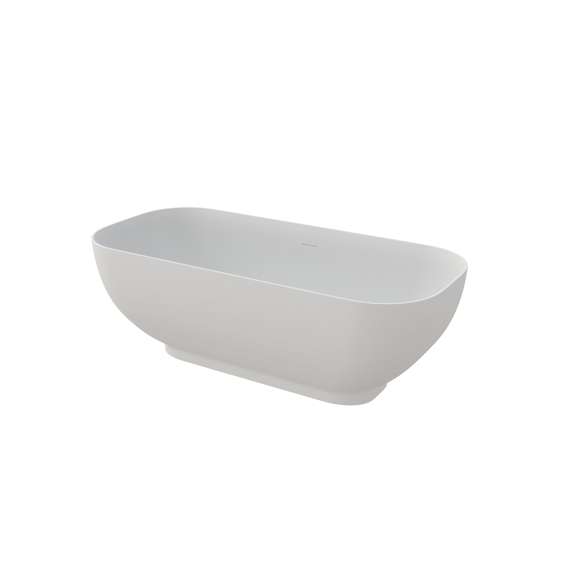 65" Solid Surface Soaking Bathtub Matte White Freestanding Tubs Matte 61 69 In Soaking Center Front Solid Surface