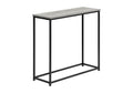 Accent Table, Console, Entryway, Narrow, Sofa, Living Room, Bedroom, Grey Laminate, Black Metal, Contemporary, Modern Grey Particle Board