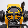 12V Kids Ride On Electric Tractor Black Knight,Kids Ride On Toy.2Wd,Non Skid Tires, Steering Wheel, Foot Pedal,With Removable Storage Tug,Light,Bluetooth,Music,Mp3,Usb,Power Display For Kids Aged 2 3. Yellow 50 99 Lbs Polypropylene