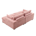 89.76 Inch Double Sleeper Sofa Cloud Couch Soft Fluffy Fabric Upholstery With Square Armrests,Comfor Daybed With Over Wide Sofa Bed,Modern Beanbag For Living Room Apartment,Pink Pink Fabric 2 Seat