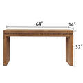 Convenience Concepts Natural Wood Console Table Desk With Real Wood Beads Decoration Antique Natural,Natural Wood,Natural Wood Wash Distressed Finish Primary Living Space Modern Fir Rectangular Powder Coated Console Tables Rectangular Wood