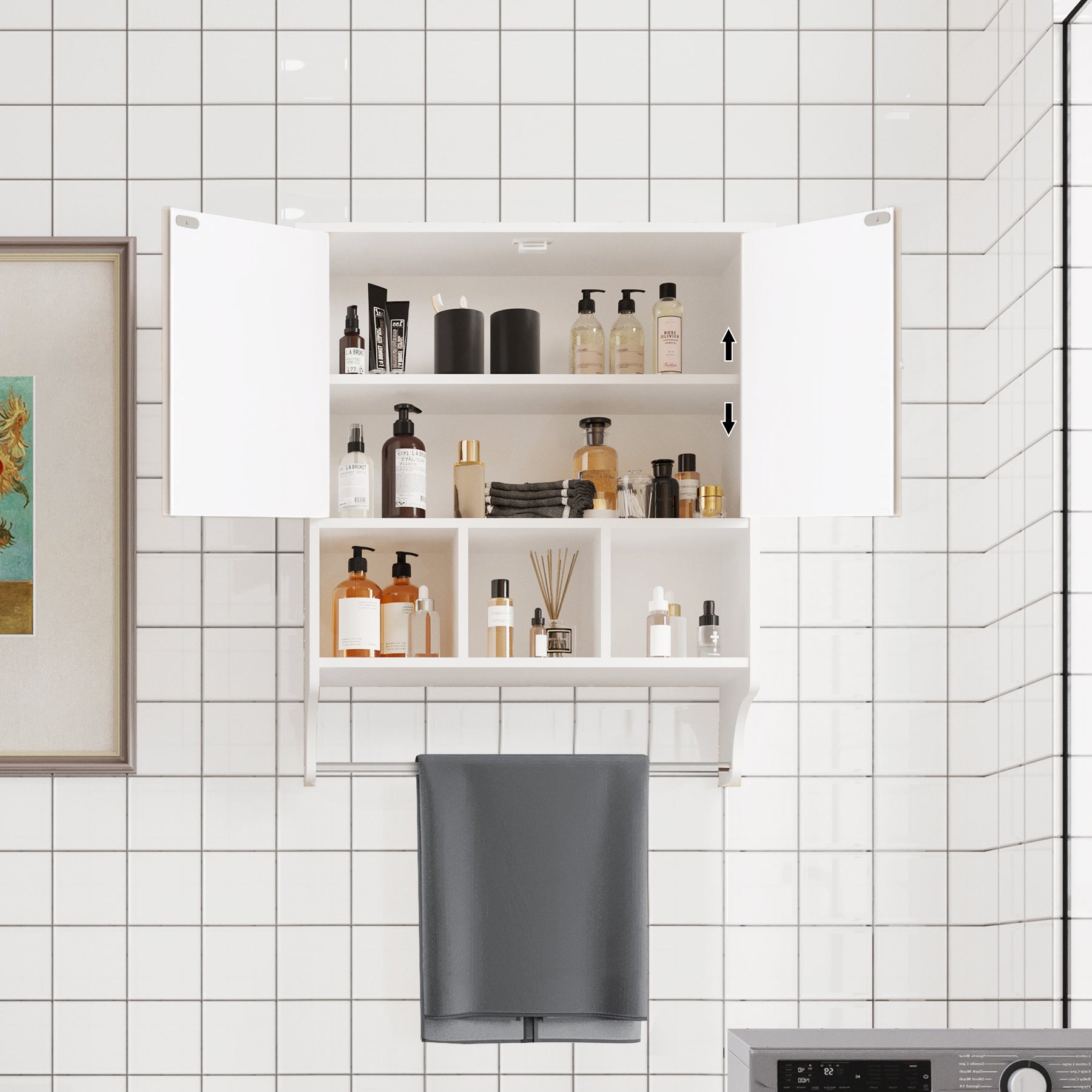 Bathroom Cabinet White Particle Board