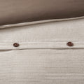 3 Piece Corduroy Duvet Cover Set King Tan Polyester