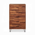 Walnut 5 Drawer Chest With Metal Legs Walnut Bedroom Contemporary Particle Board Mdf