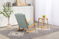 Rocking Chair Upholstered Fabric Rocking Armchair Indoor With High Backrest Glider Chairs And Lumbar Pillow For Living Room Light Green Linen