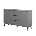 Sideboard Buffet Cabinet with Storage, Wood Coffee Bar 5 or more spaces-gray-particle board