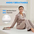 100% Waterproof Bamboo Mattress Protector Full Size Bed White Bamboo Full