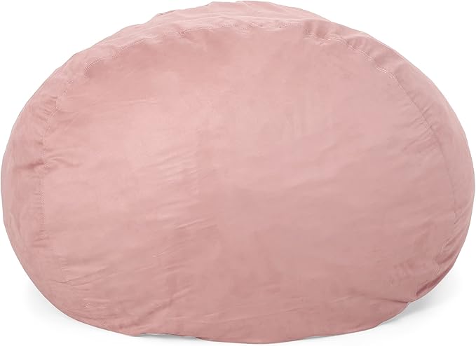 Asher Bean Bag 6.5 Ft. Bean Bag Rose Polyester