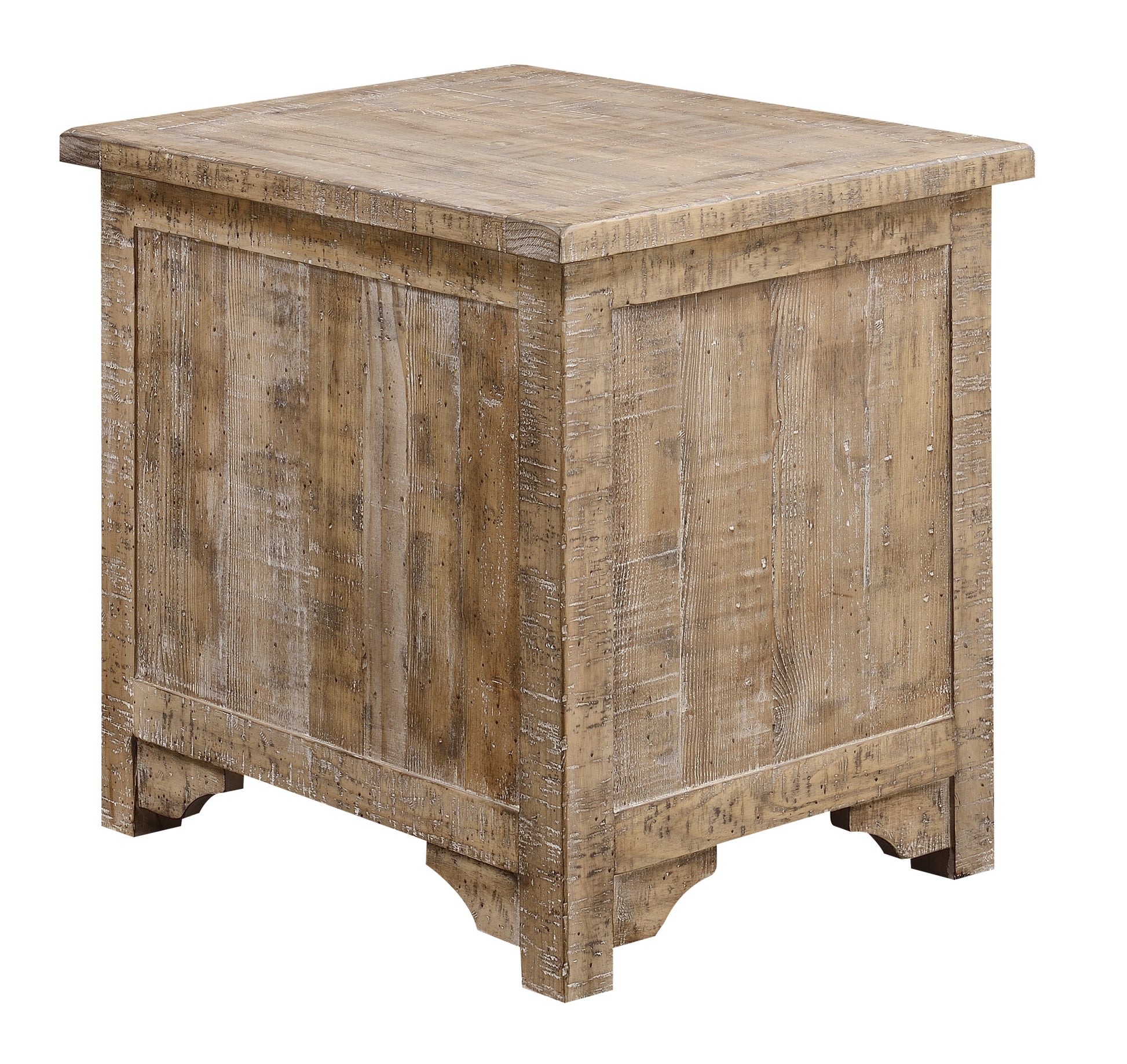 Ludin Taupe Chair Side Table Taupe Solid Wood