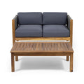 Laurel Outdoor 4 Seater Chat Set Seat & Coffee Table & Club Chair Teak Acacia Wood