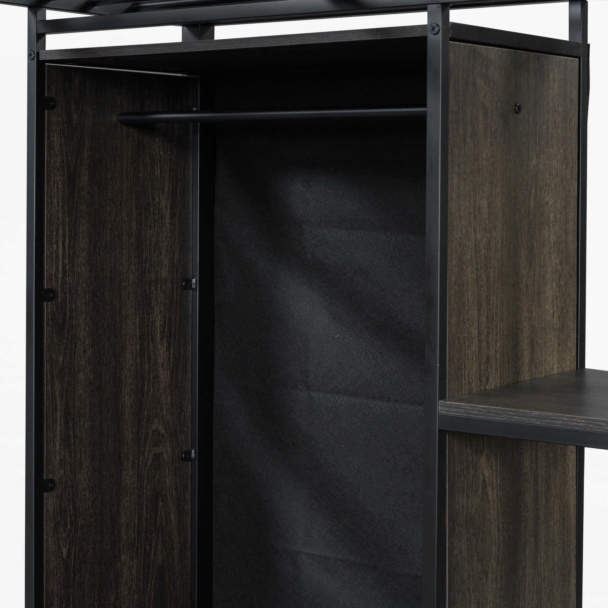 Twin Size Metal Loft Bed With Built In Wardrobe, Desk And Shelves, Black Expected Arrival Time: 9.3 Box Spring Not Required Twin Black Mdf Metal