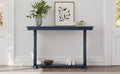 48 Inch Rustic Vintage Console Tablefarmhouse Style Entryway Table With Open Shelf And Sturdy Construction For Entryway And Living Room Navy Navy Distressed Finish Primary Living Space Antique,Rustic,Vintage Open Storage Console Tables Brushed