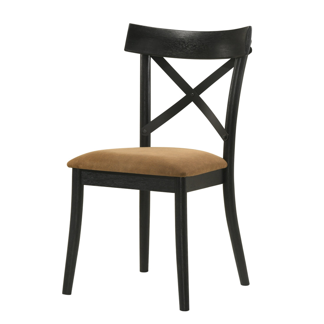 Brown And Black Side Chair Set Of 2 Solid Black Brown Dining Room Modern Side Chair Cross Back Set Of 2 Wood Fabric