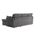 United We Win Furniture, Modular L Shaped Sofa, Modular Long Sofa With Reversible Chaise Lounge, Sofa Bed, Sleeper Sofa, Modular Sofa Combination With Storage Seats. Dark Grey Velvet 4 Seat