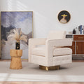 Swivel Barrel Chair For Living Room,360 Degree Swivel Club Modern Accent Single Sofa Chair, Small Leisure Arm Chair For Nursery, Hotel, Bedroom, Office Beige Primary Living Space Modern Linen