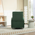 Jiada Upholstered Swivel Glider.Flannel Fabric.Rocking Chair For Nursery In Dark Green.Modern Style One Left Bag Dark Green Primary Living Space Foam Fabric Metal