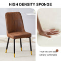 Brown Suede Like Velvet Dining Chair Set Two Pack Black Metal Legs,Dinning Chairs,Brown. Brown Black Metal