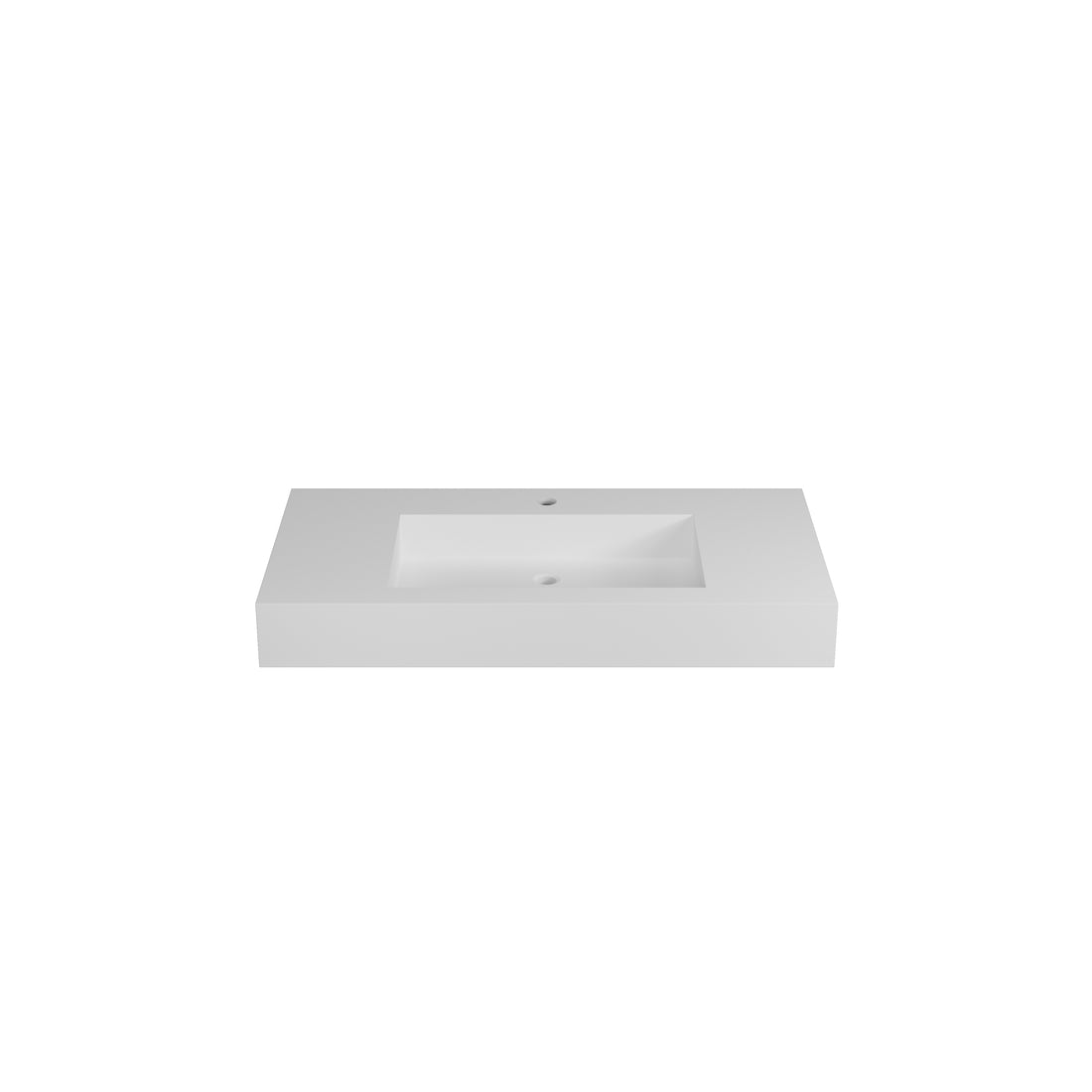 Solid Surface Single Basin With Faucet Hole White Bathroom Stainless Steel