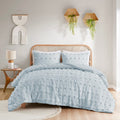 Clip Jacquard Comforter Set Twin Twin Xl Twin Blue Polyester