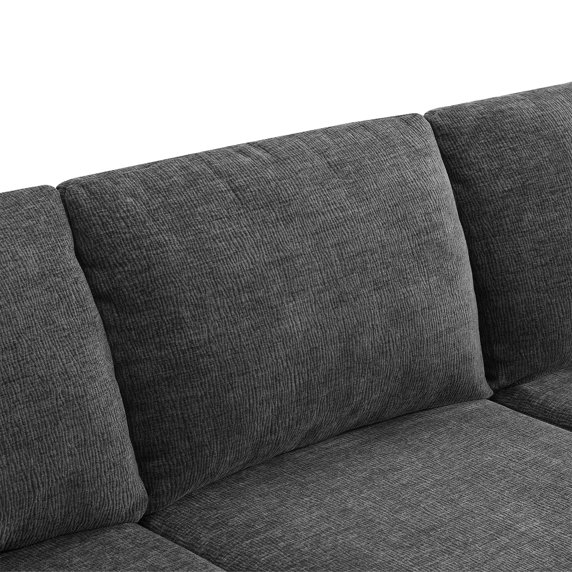 110*72" Modular U Shaped Sectional Sofa,Luxury Chenille Floor Couch Set,Upholstered Indoor Furniture,Foam Filled Sleeper Sofa Bed For Living Room,Bedroom,Free Combination,3 Colors Dark Gray Polyester 6 Seat