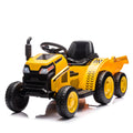 12V Kids Ride On Electric Tractor Black Knight,Kids Ride On Toy.2Wd,Non Skid Tires, Steering Wheel, Foot Pedal,With Removable Storage Tug,Light,Bluetooth,Music,Mp3,Usb,Power Display For Kids Aged 2 3. Yellow 50 99 Lbs Polypropylene