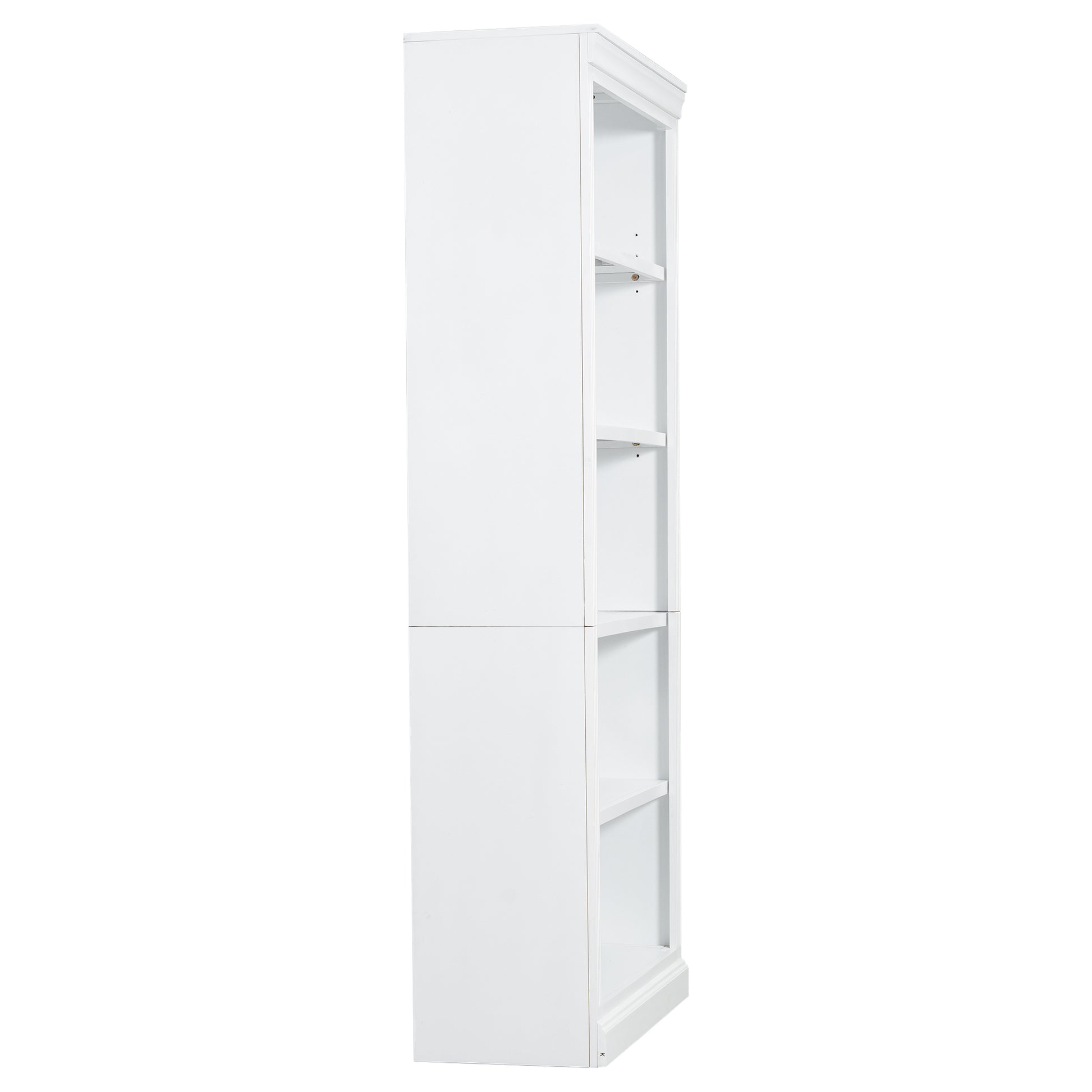 83" Tall Wood Bookcase Suite ,5 Tier Home Decor Bookshelves Suite With Adjustable Shelves,Storage Organizer For Cds Books Movies,Free Standing Storage Shelves Suite For Living Room,Office,White White Solid Wood Mdf