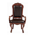 Brown And Cherry Oak Arm Chair With Trim Set Of 2 Solid Cherry Dining Room Arm Chair Solid Back Set Of 2 Faux Leather