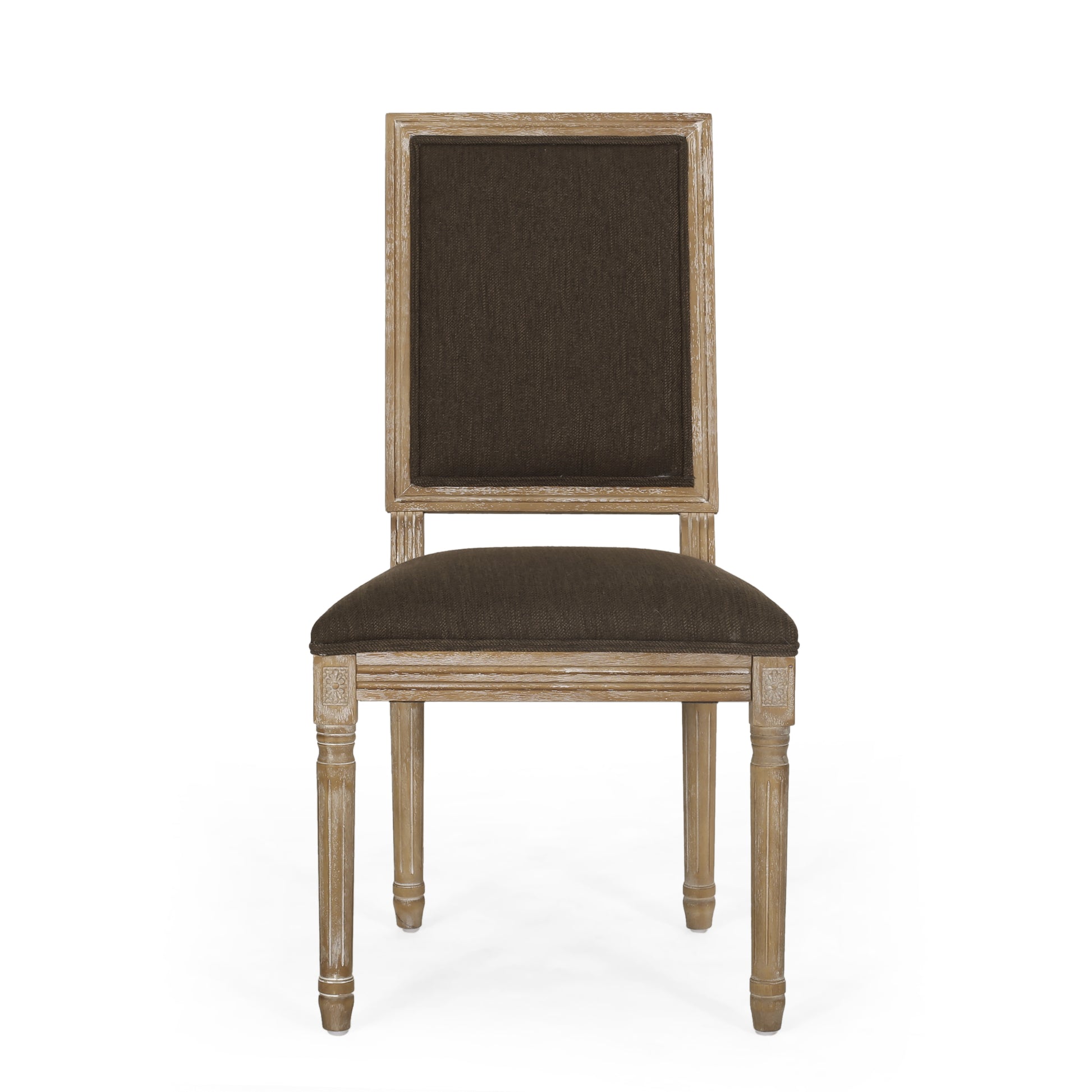 Dining Chair Brown Fabric