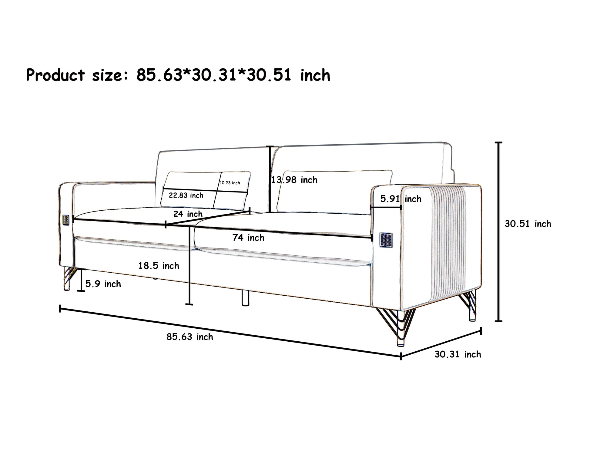 Fx P18 Rg2 Sofa Luxury Emerald Green Velvet Sofa With Gold Accents Modern 3 Seat Couch With Plush Cushions, Perfect For Living Room And Office Decor Retro Green Velvet 2 Seat