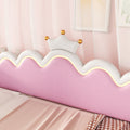 Twin Extending Daybed With Led Lights, Modern Upholstered Princess Daybed With Crown Headboard,White Twin White Wood