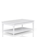 White Finished Cocktail Table With Two Storage Drawers And Casters White Solid Wood Mdf