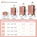 Luggage Sets Abs Pc Hardshell 4Pcs Luggage Hardside Lightweight Durable Suitcase Sets Spinner Wheels Suitcase With Tsa Lock 12 20 24 28 ,Rose Gold Rose Gold Abs Pc