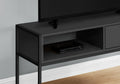 Tv Stand, 48 Inch, Console, Media Entertainment Center, Storage Drawer, Living Room, Bedroom, Black Laminate, Black Metal, Contemporary, Modern Black 80 89 Inches Particle Board